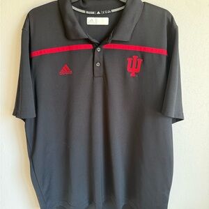 Men’s XL Black Adidas Climalite Indiana Hoosiers Short Sleeve Athleisure Polo